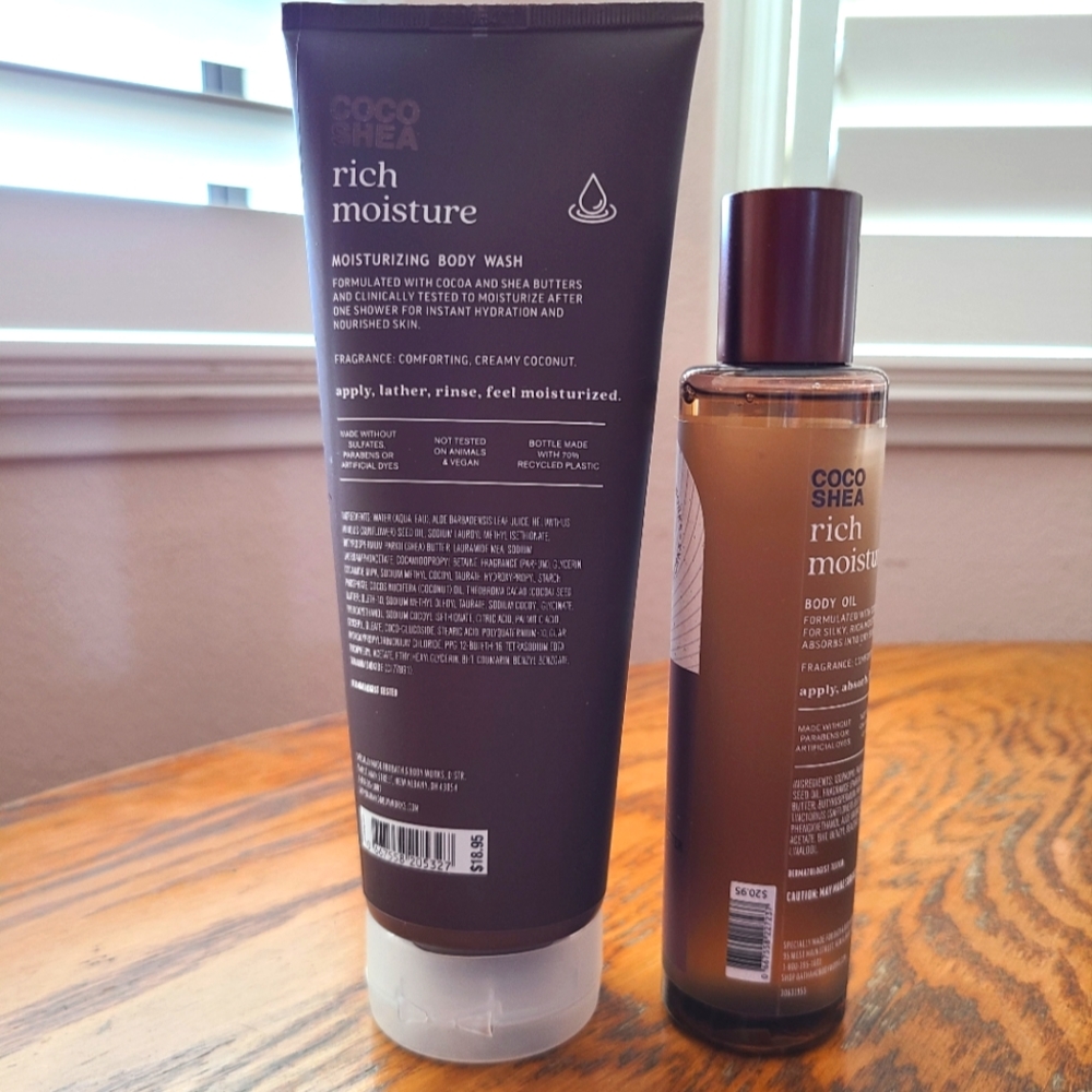 🛍BOGO 50% OFF🛁NWT‼️BBW Coco Shea Rich Pair of Body Wash and Body Oil - Picture 3 of 8
